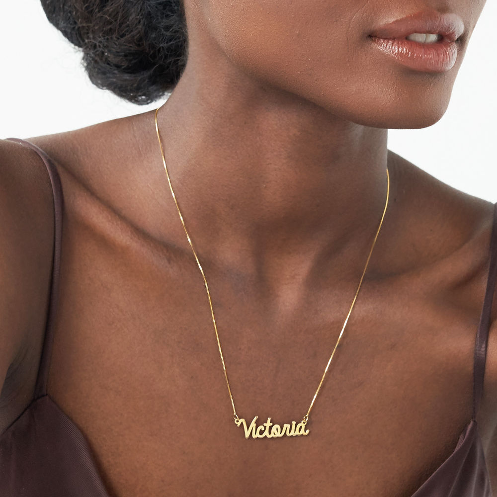 Personalized Cursive Name Necklace in 14K Gold - 2