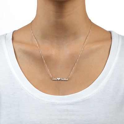 Double Strength Couples Name Necklace in Sterling Silver - 1 product photo