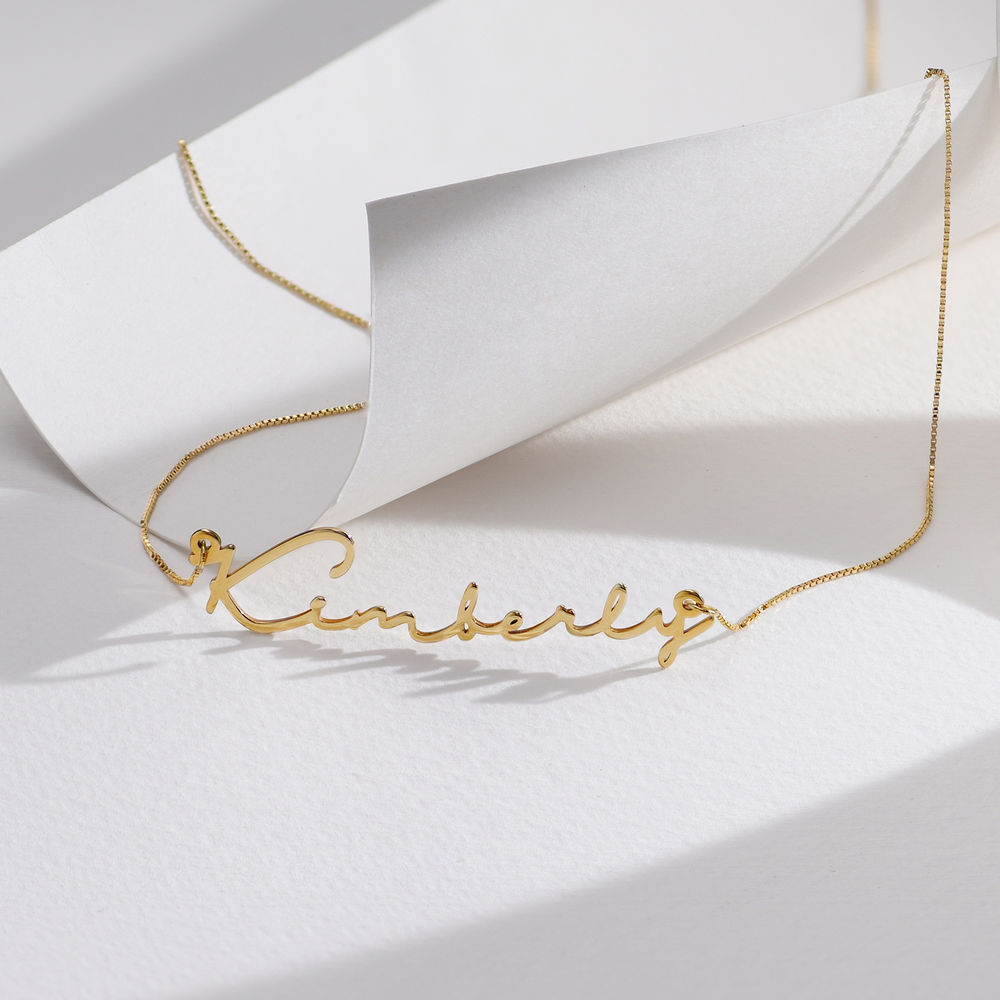 Signature Style Name Necklace - 14k Solid Gold - 2 product photo