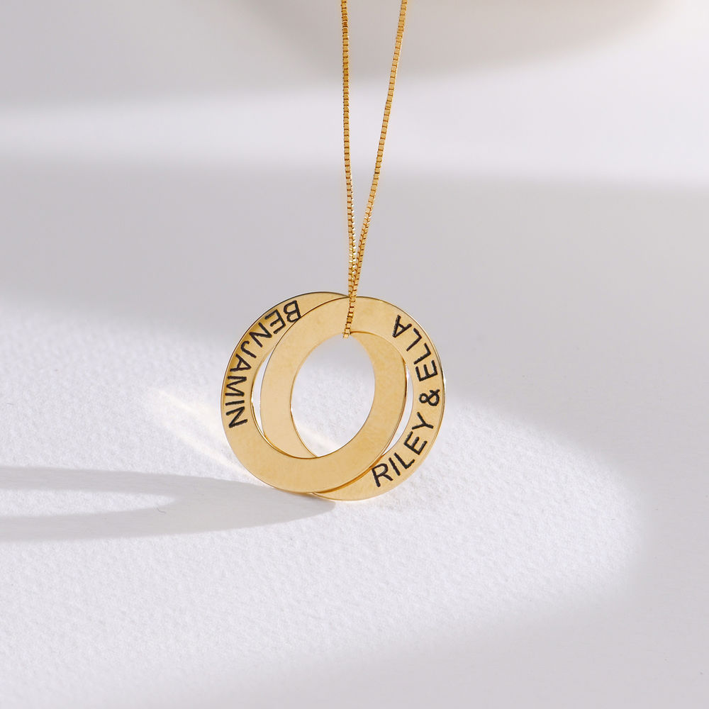 Russian Ring Necklace with 2 Rings in 10K Yellow Gold - 1 product photo