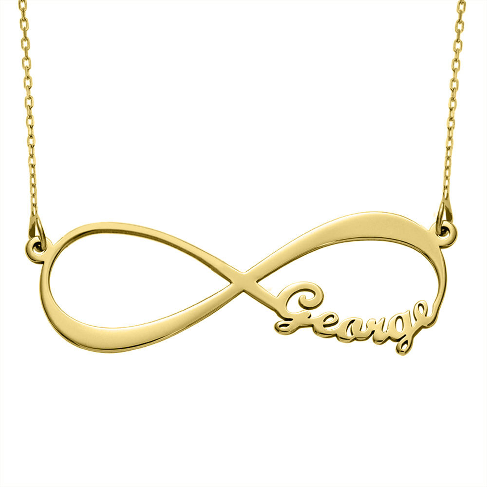 10K Yellow Gold Infinity Name Necklace - 1 product photo