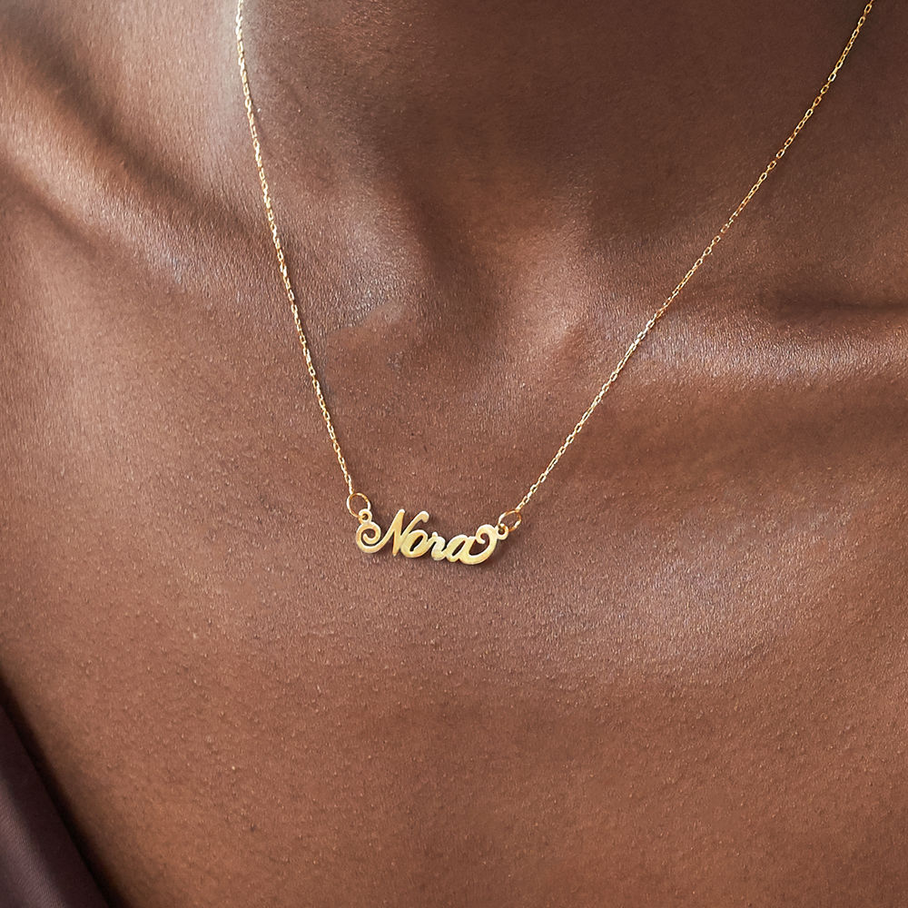 Small 10K Yellow Gold &quot;Carrie&quot; Style Name Necklace - 2 product photo