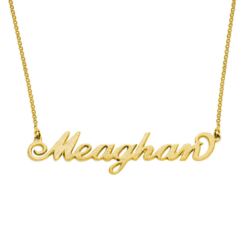 Sparkling Diamond-Cut 18k Gold Vermeil Carrie Style Name Necklace product photo