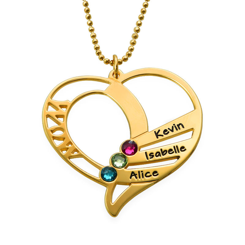 Engraved Mom Birthstone Necklace - Gold Plated | MYKA (formerly My Name