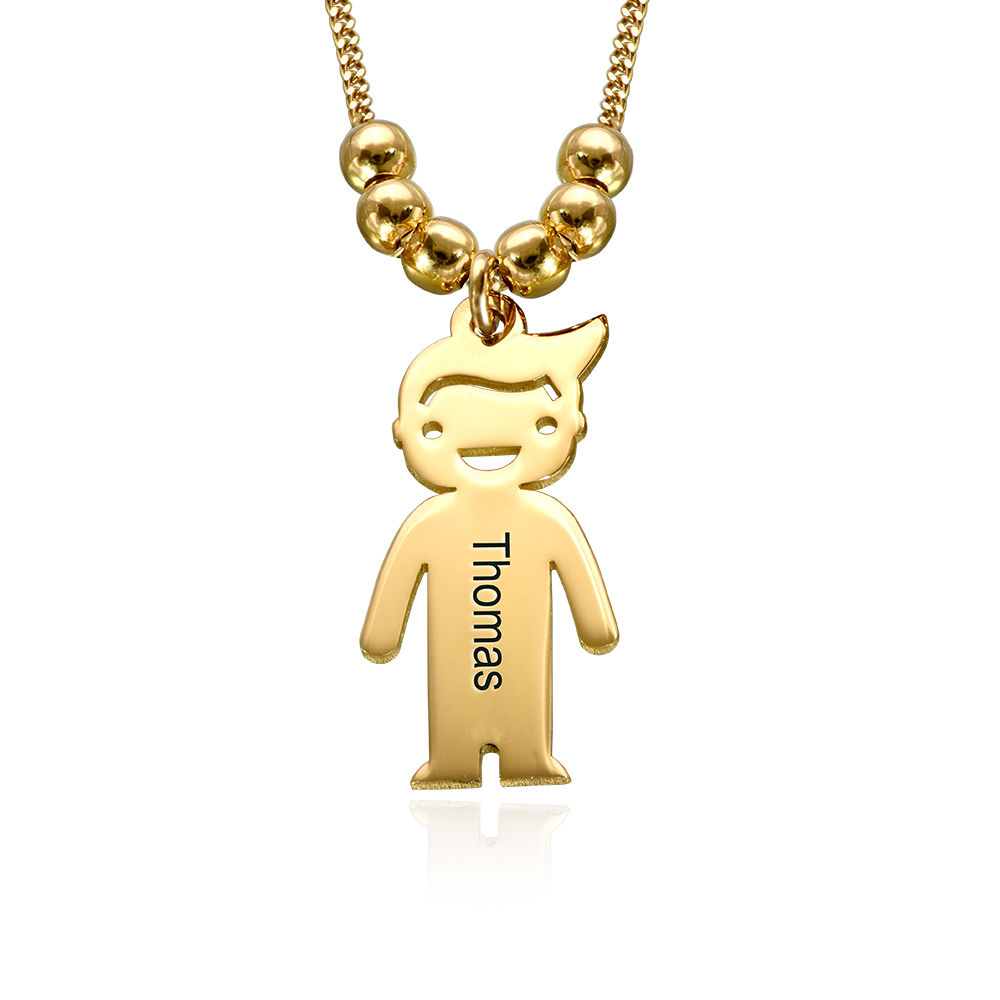 Mother's Necklace with Engraved Children Charms product photo