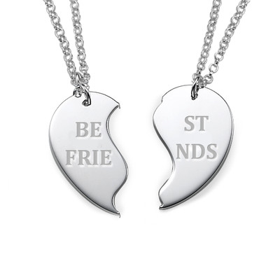 Personalized Best Friends Necklaces in Silver - 1