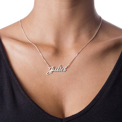Sparkling Classic Name Necklace in Silver - 1