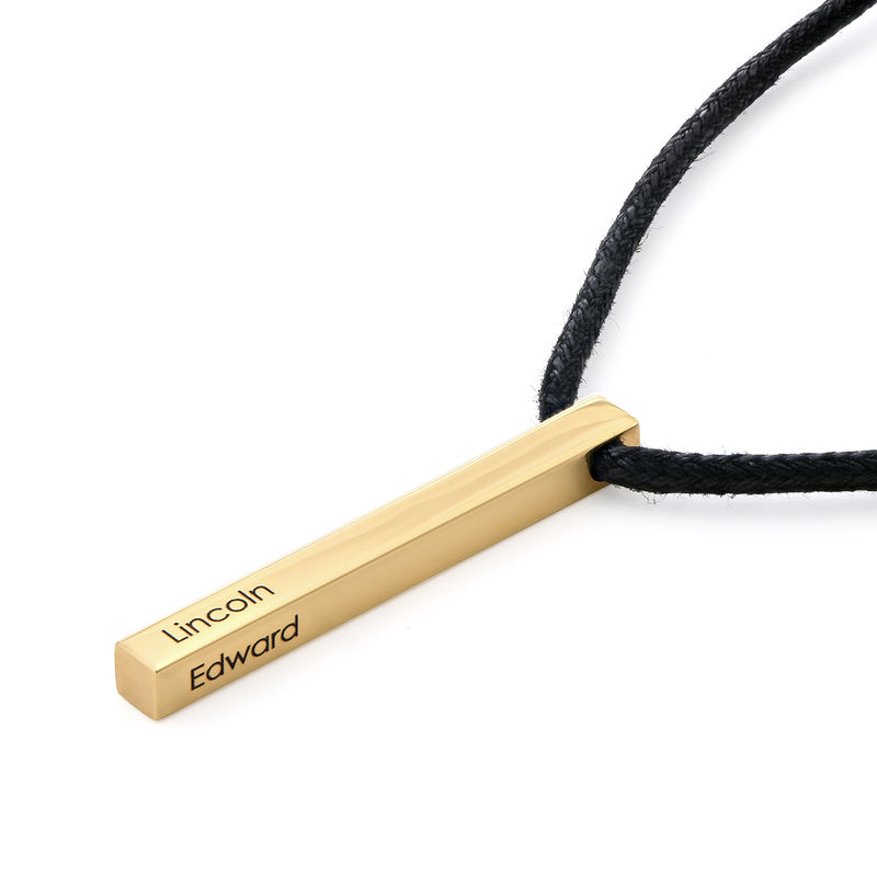 Engraved 3D Bar Name Necklace for Men in 18k Gold Vermeil - 1 product photo