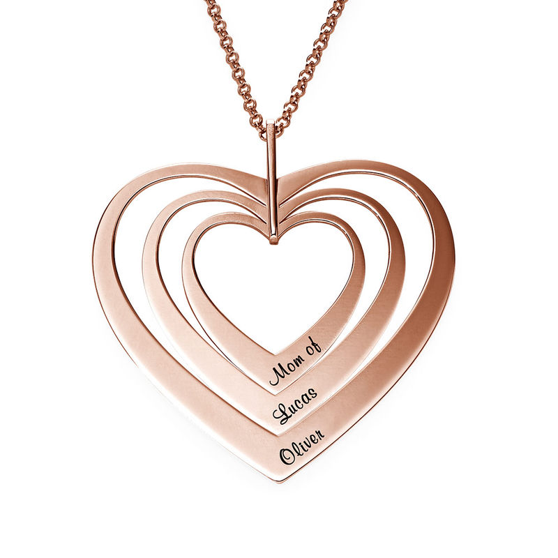 Family Hearts necklace in Rose Gold Plating - 1 product photo