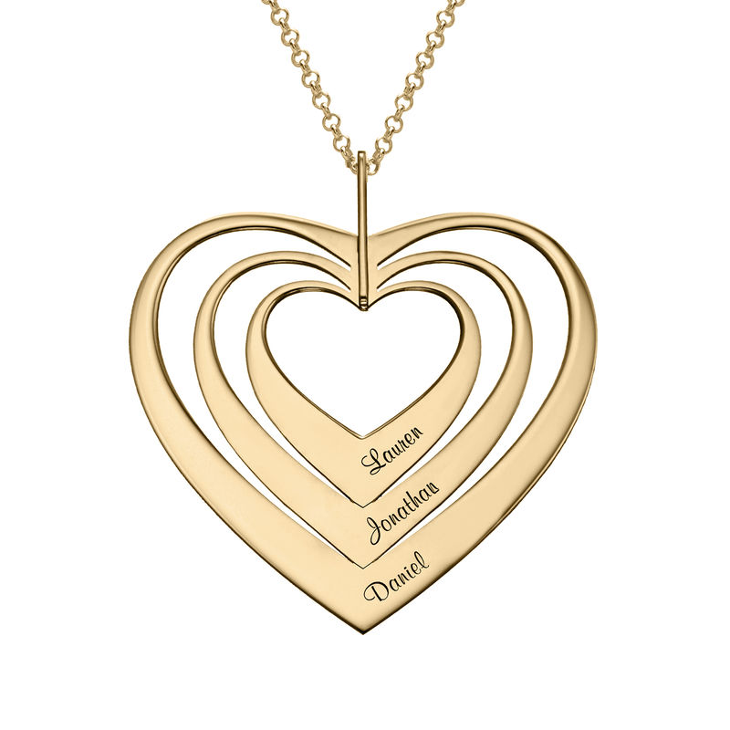 Family Hearts necklace in Gold Vermeil product photo