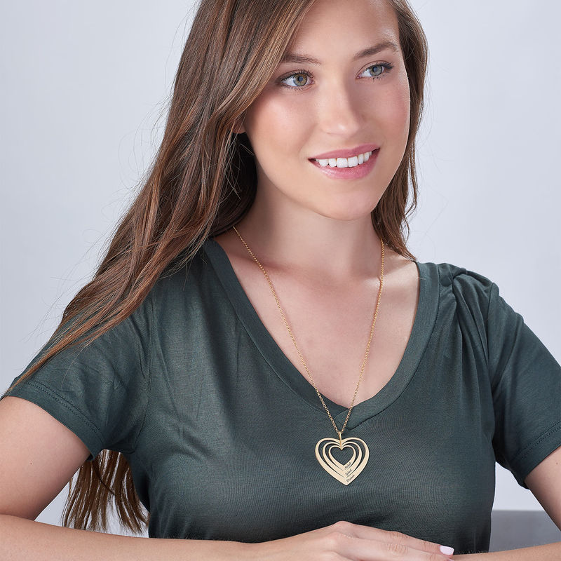 Family Hearts necklace in Gold Vermeil - 1 product photo