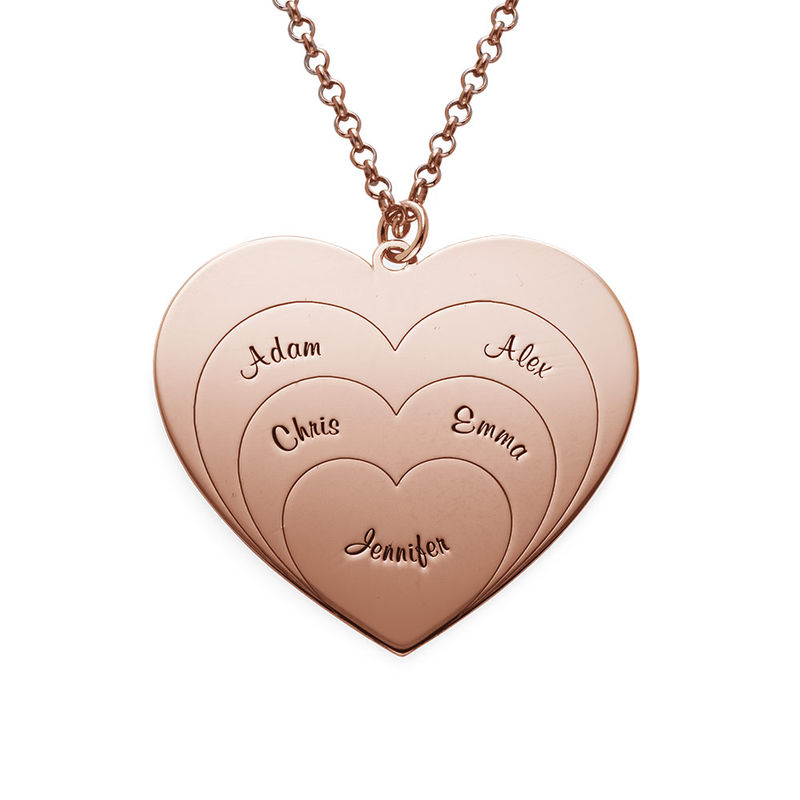 Family Love Necklace in Rose Gold Plating