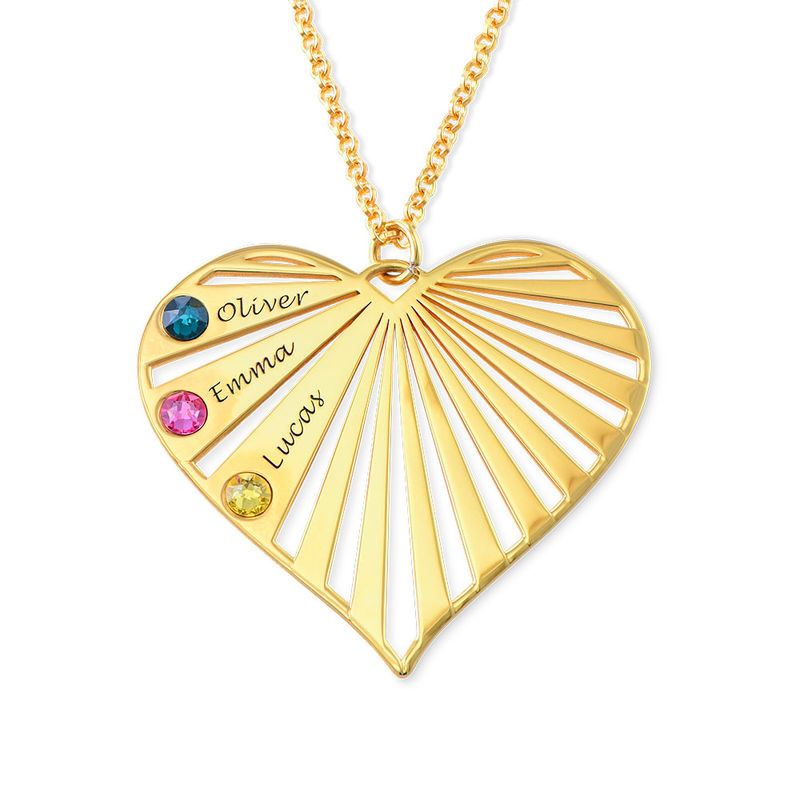 Family Necklace with Birthstones in Gold Plating - 3 product photo