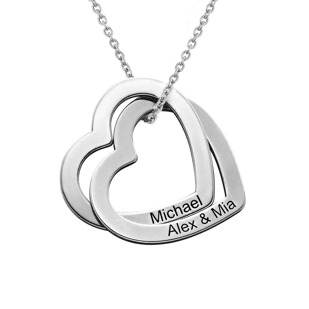 Interlocking Hearts Necklace in Sterling Silver