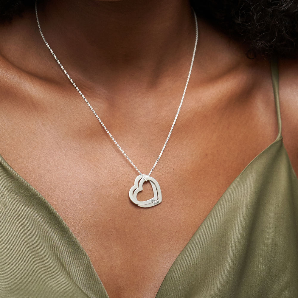 Interlocking Hearts Necklace in Sterling Silver - 3