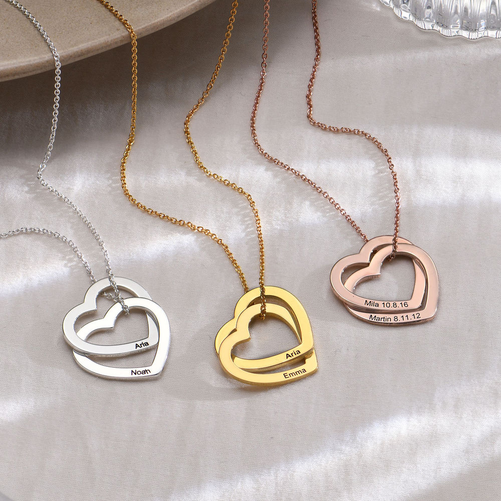 Interlocking Hearts Necklace with 18K Gold Vermeil - 1 product photo