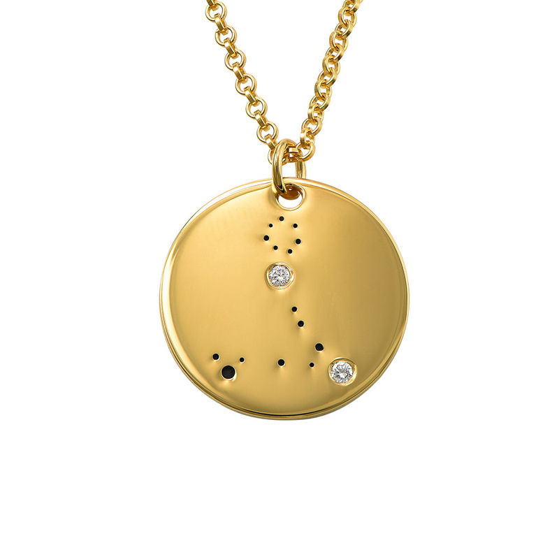 FREE GIFT BAG Gold Plated PISCES Zodiac Sign Astrology Necklace Constellation 