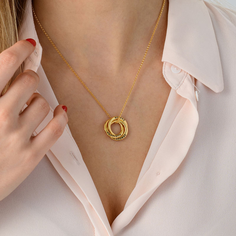 Russian Ring Necklace in Gold Plating - Irregular Circle Design - 3 product photo