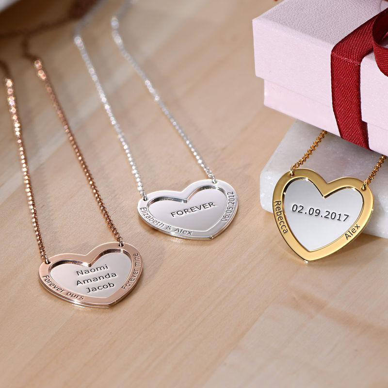 Double Heart Necklace in Silver - 1 product photo