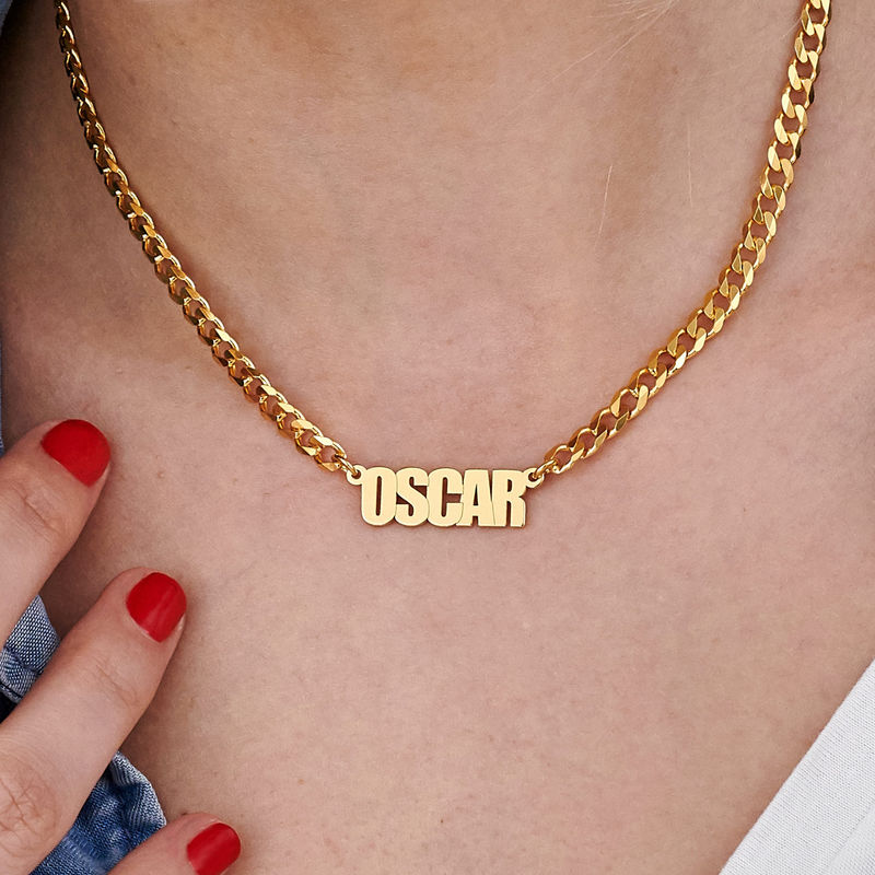 Thick Chain Name Necklace in 18k Gold Plating - 4 product photo