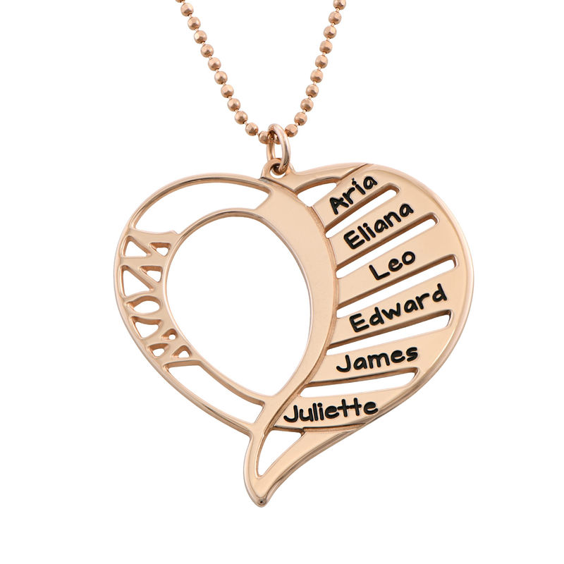 Engraved Mom Necklace in Rose Gold Plated