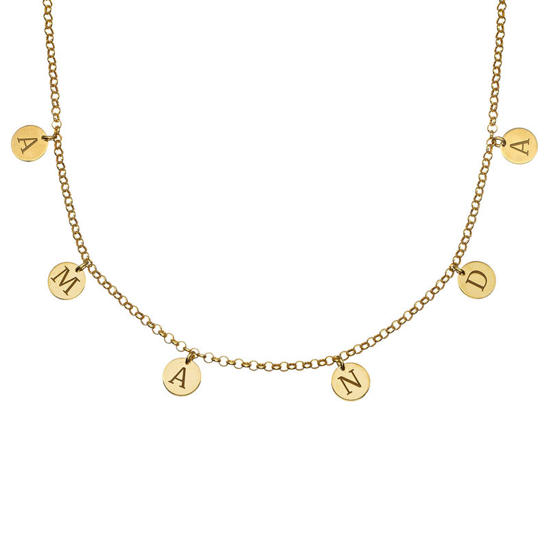 Initials Choker Necklace in Gold Plating