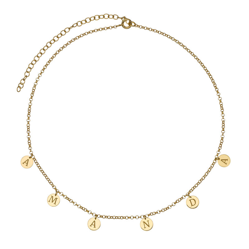 Initials Choker Necklace in Gold Plating - 1