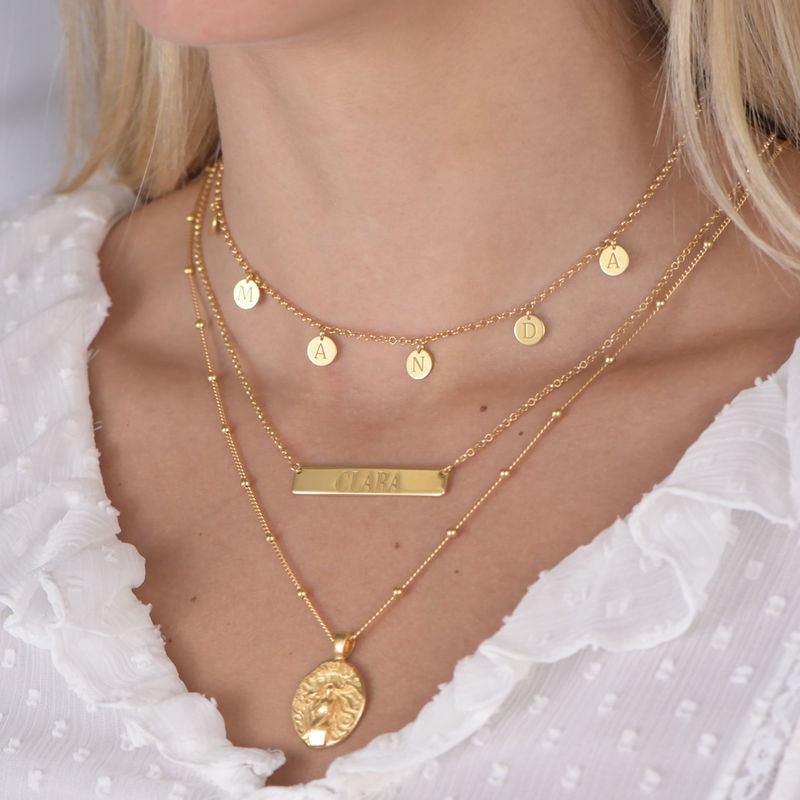Initials Choker Necklace in Gold Plating - 4