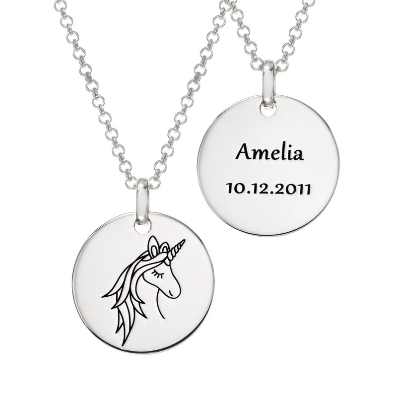 Unicorn Pendant Necklace in Sterling Silver - 2 product photo