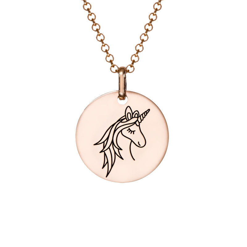 Rose Gold Unicorn Necklace Charm Alloy Pendant Chain Girls Jewellery Christmas