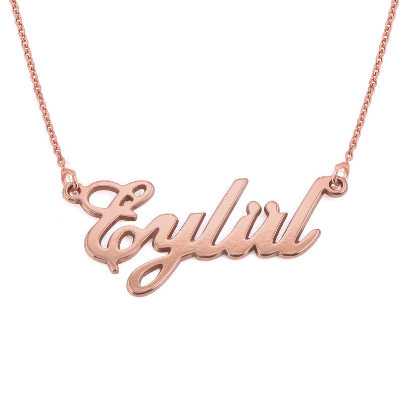 isim kolye - Turkish Name Necklace in Rose Gold Plated product photo