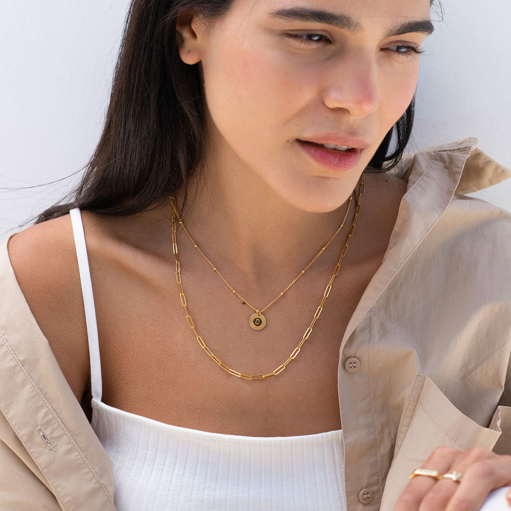 Mini Rayos Initial Necklace in Vermeil - 2 product photo