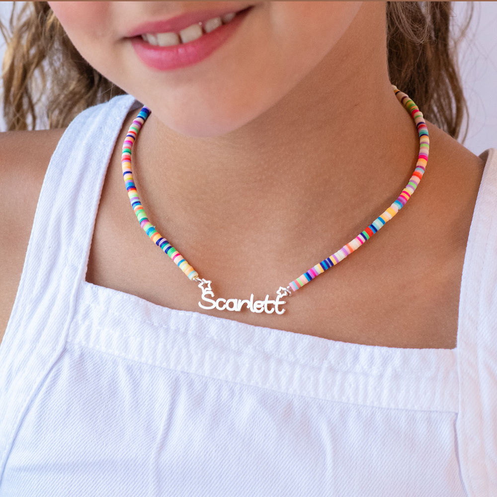 Rainbow Magic Girls Name Necklace in Sterling Silver - 2 product photo
