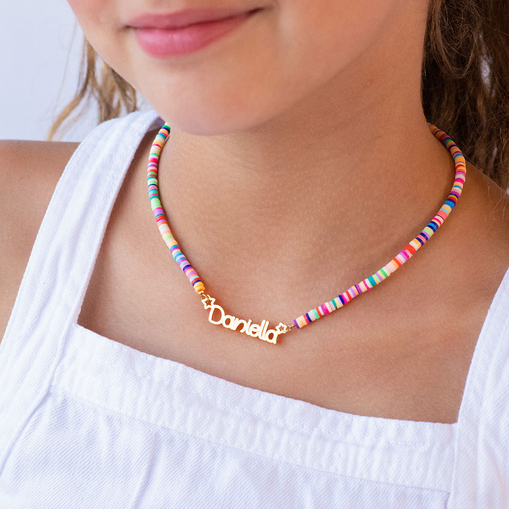 Rainbow Magic Girls Name Necklace in Gold Vermeil - 3 product photo