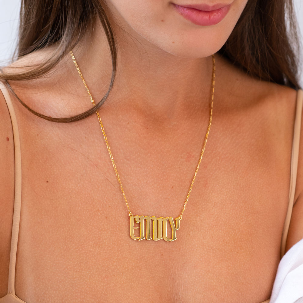 Large Custom Name Necklace in Gold Plating - 1