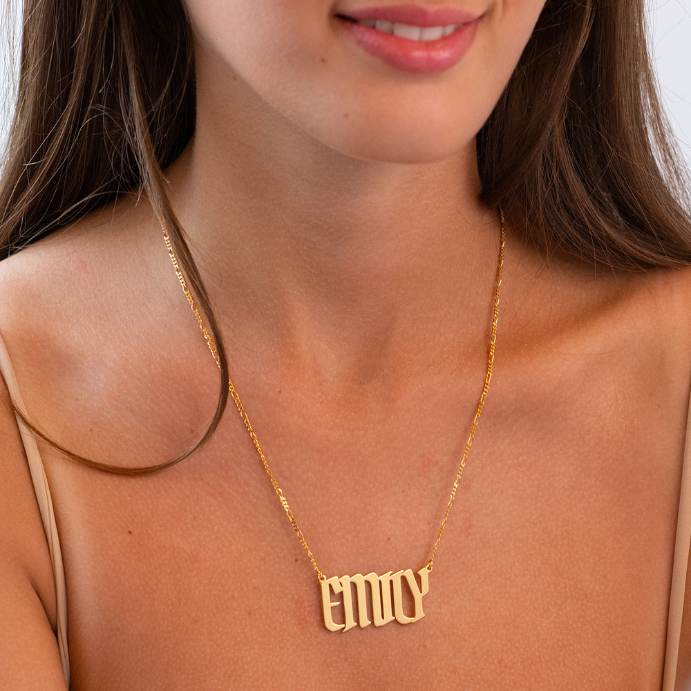 Large Custom Name Necklace in Gold Vermeil - 1