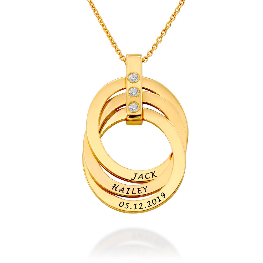 Russian Ring Necklace with Birthstones in Gold Plating - 1 product photo