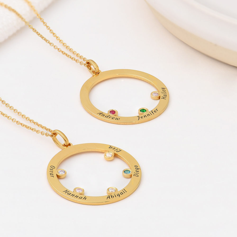 The Family Circle Necklace with Birthstones in Gold Vermeil - 1 product photo