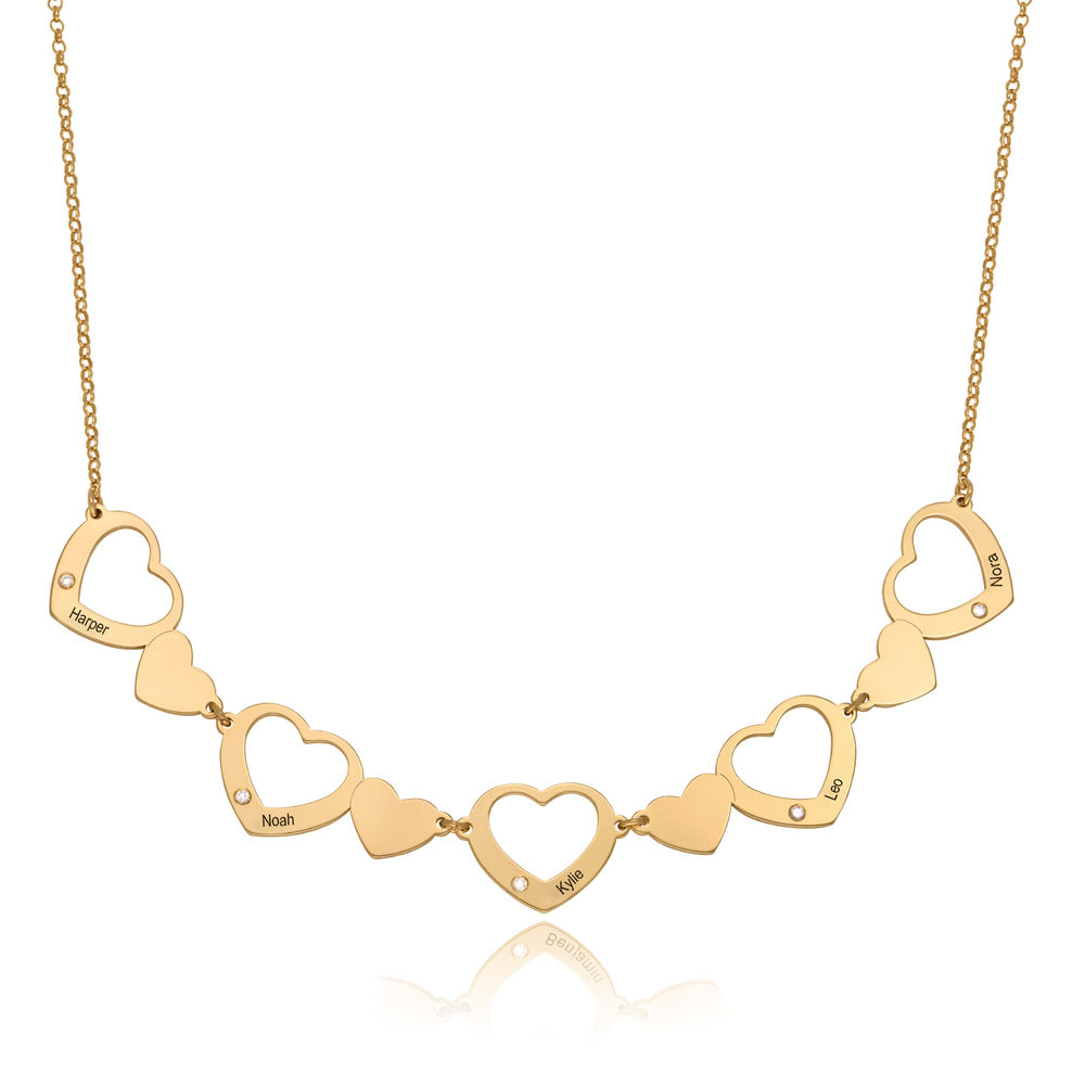 Multi-Heart Diamond Necklace in 18K Gold Vermeil