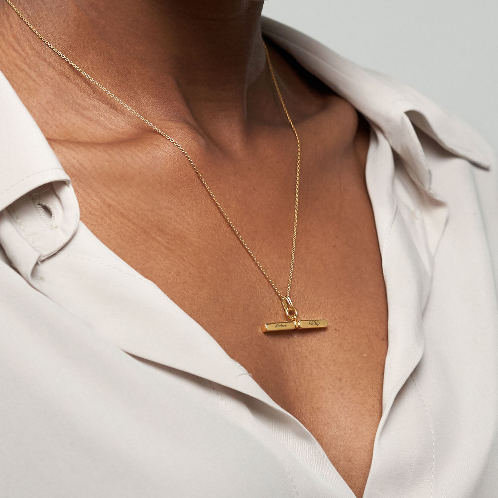 MYKA T-Bar Necklace in 18k Gold Vermeil - 4 product photo