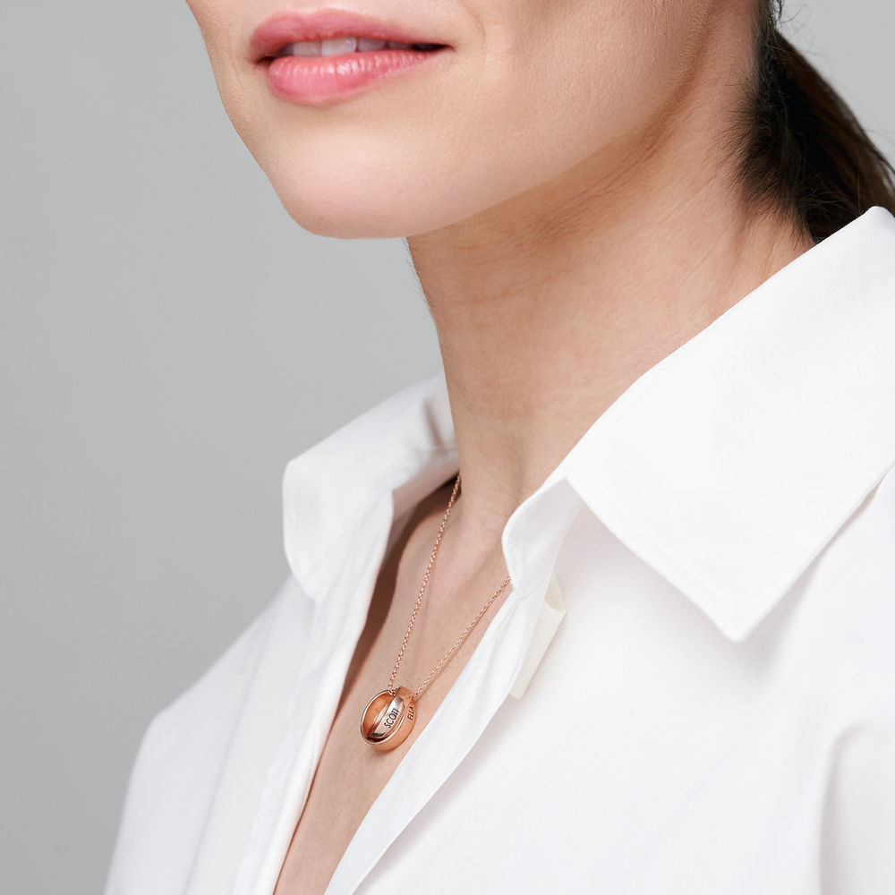 Duo Trinity Necklace in 18k Rose Gold Plating - 1 product photo
