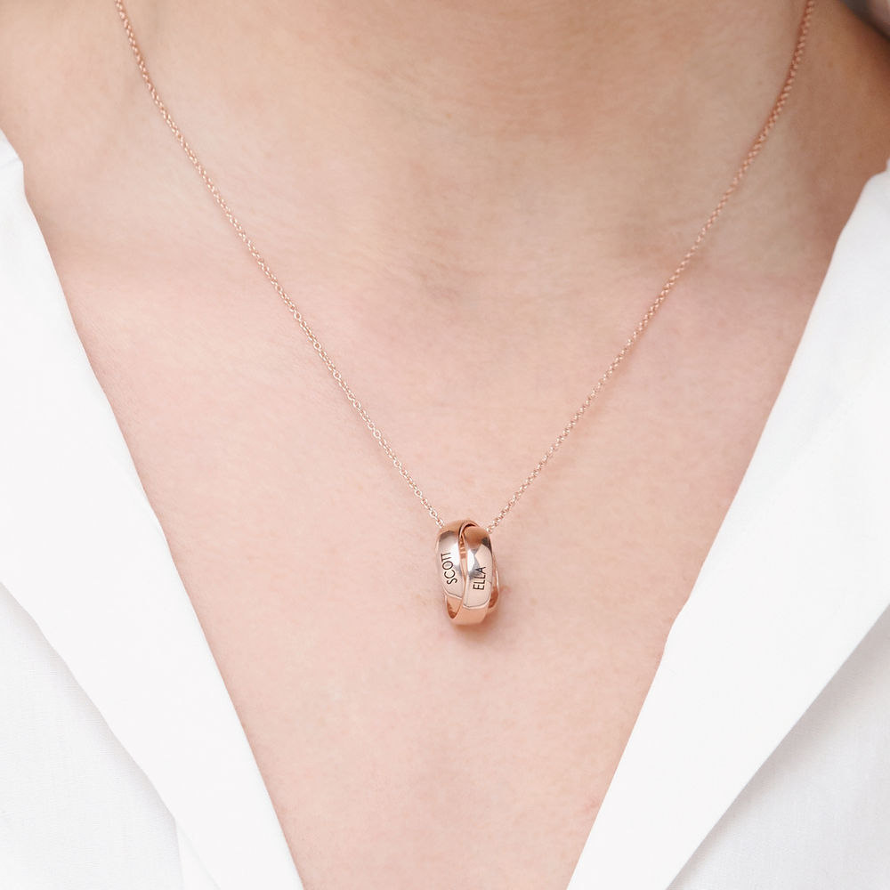 Duo Trinity Necklace in 18k Rose Gold Plating - 2 product photo