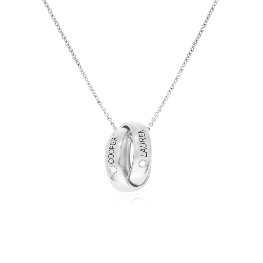 Duo Diamond Trinity Necklace in Sterling Silver
