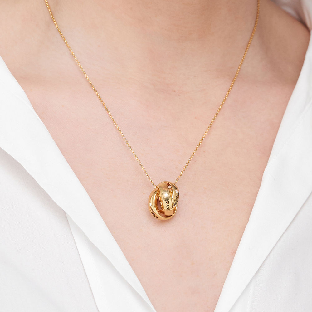 Trinity Diamond Necklace in 18k Gold Plating - 3 product photo