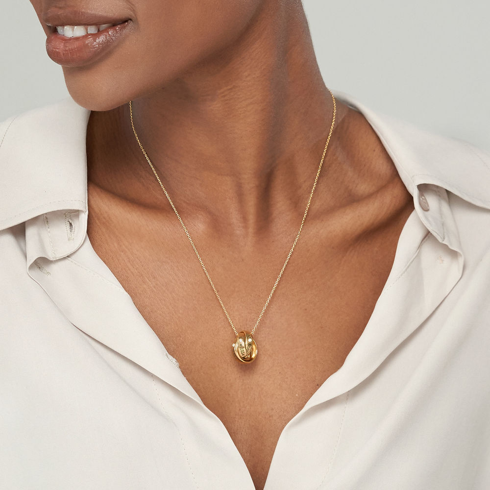 Trinity Diamond Necklace in 18k Gold Vermeil - 2