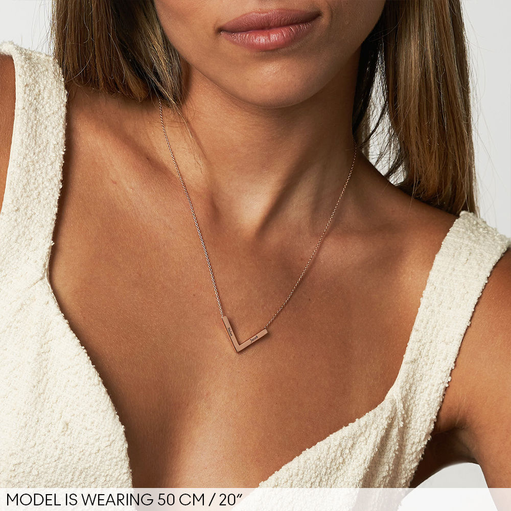 MYKA V-Necklace in 18k Rose Gold Plating - 3 product photo