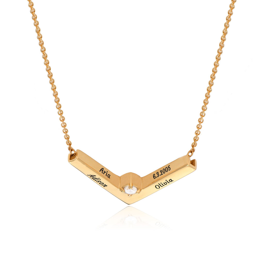 MYKA Diamond V-Necklace in 18k Gold Vermeil - 1 product photo