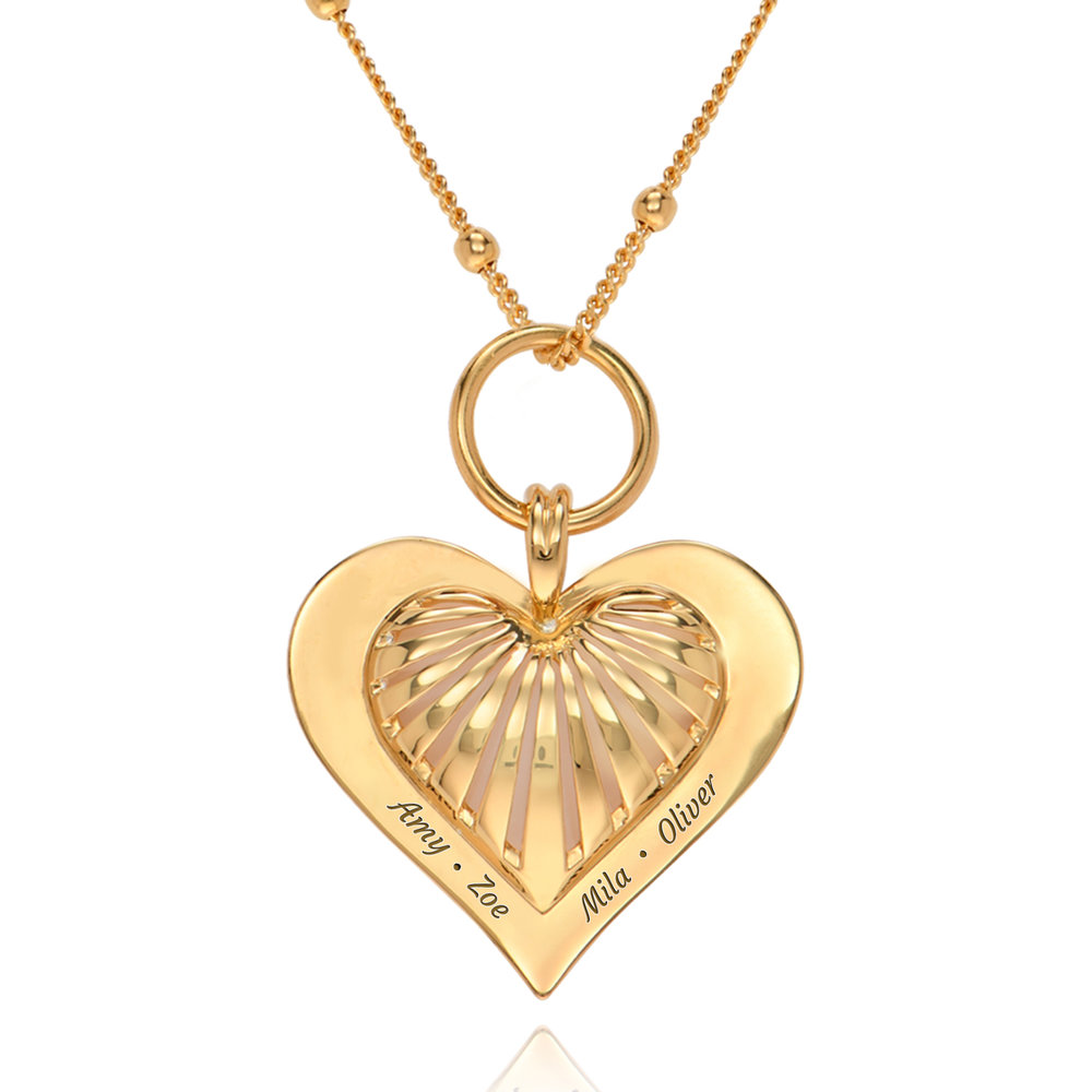 3D Heart Necklace in 18k Gold Plating