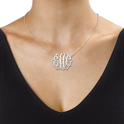 Large Monogram Necklace in Sterling Silver