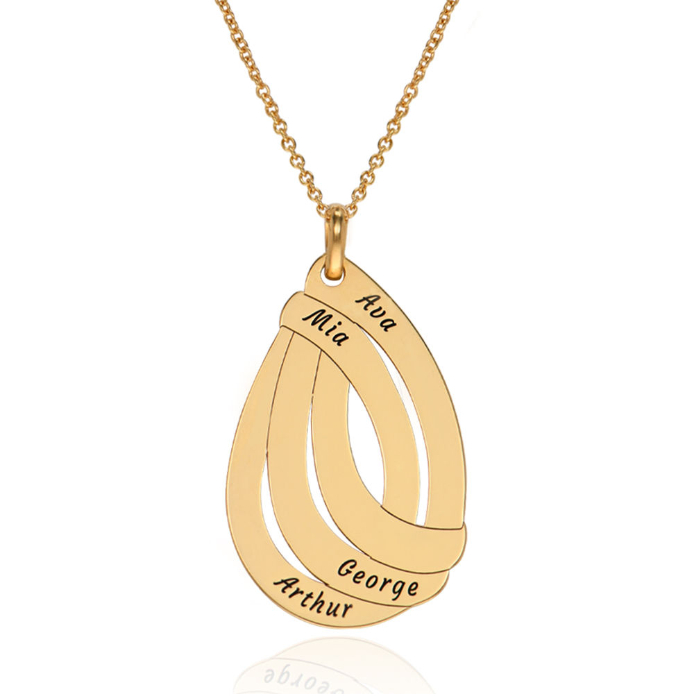 Engraved Drop Necklace in 18k Gold Plating product photo